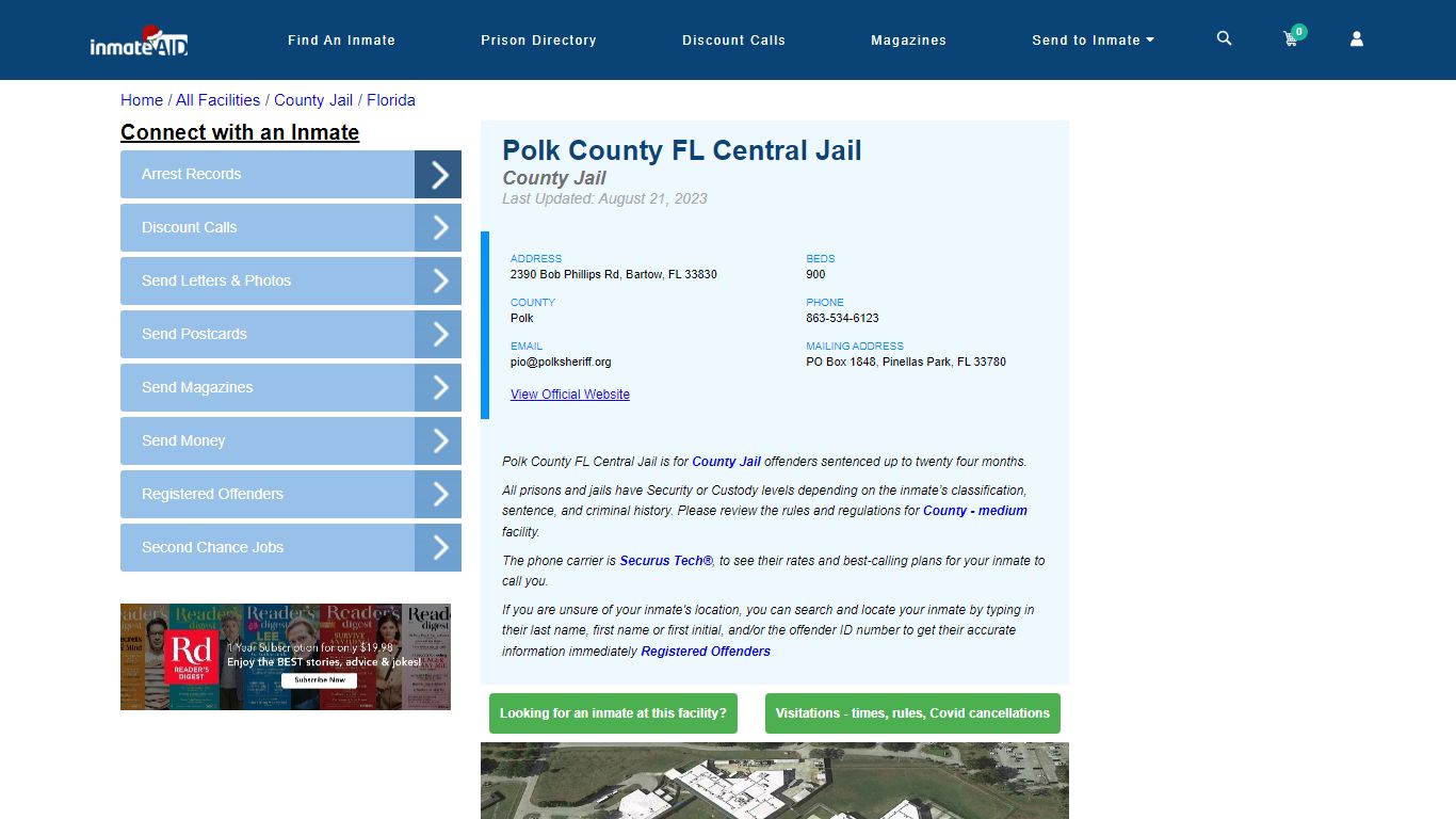 Polk County FL Central Jail - Inmate Locator - Bartow, FL