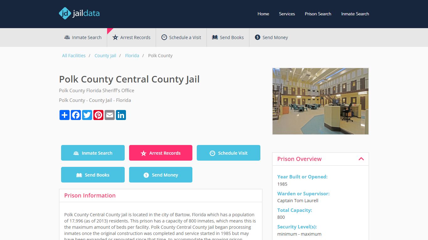 Polk County Central County Jail Inmate Search and Prisoner Info ...